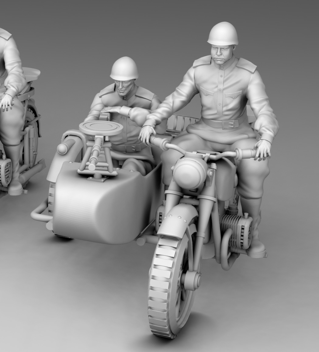 Military on a bike 3D print model_5