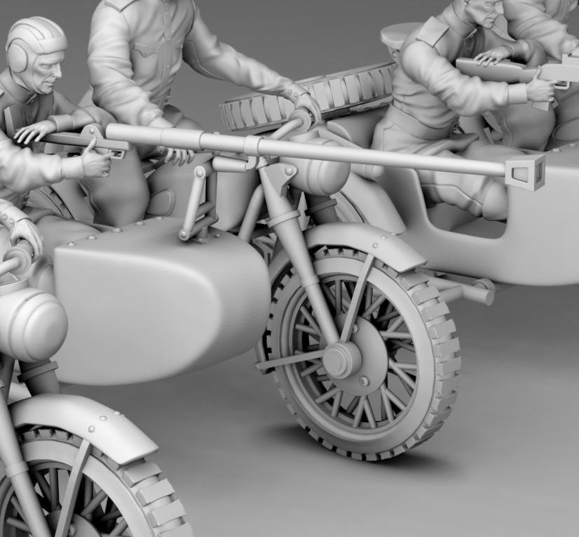 Military on a bike 3D print model_14
