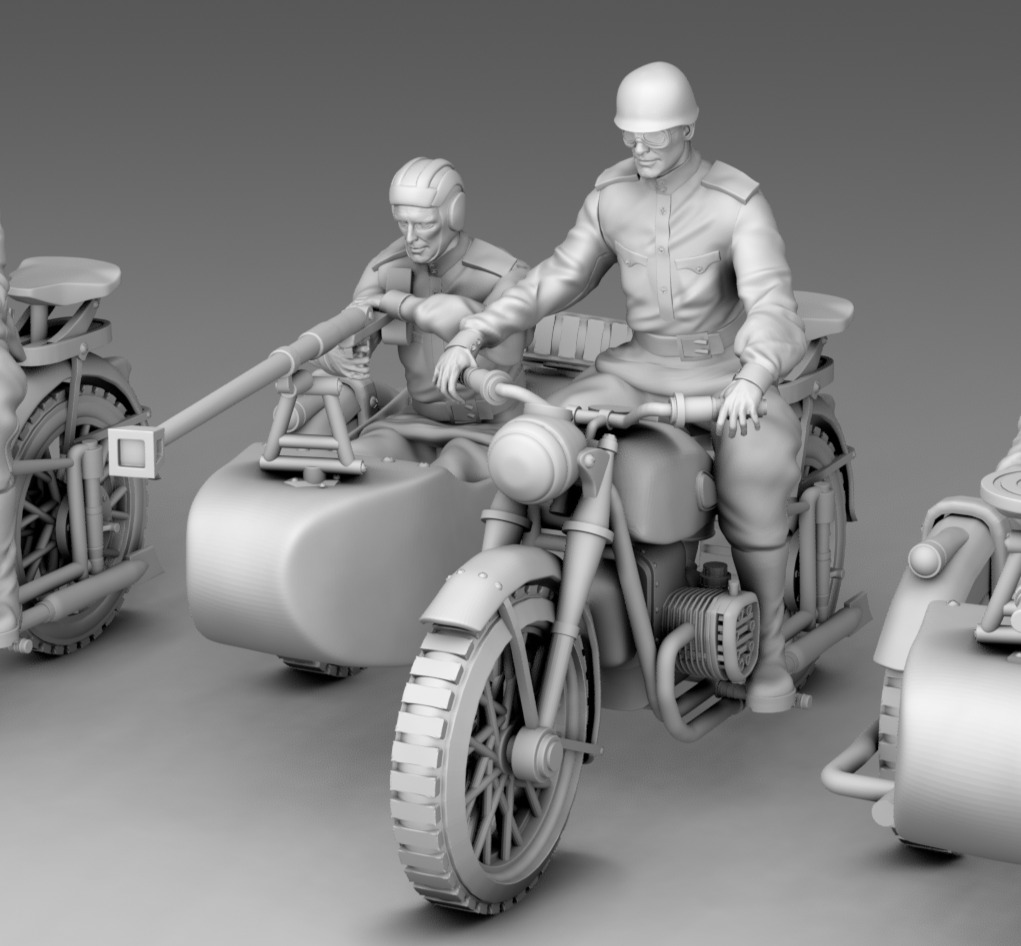 Military on a bike 3D print model_4