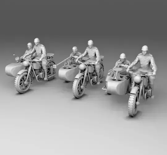 Military on a bike 3D print model