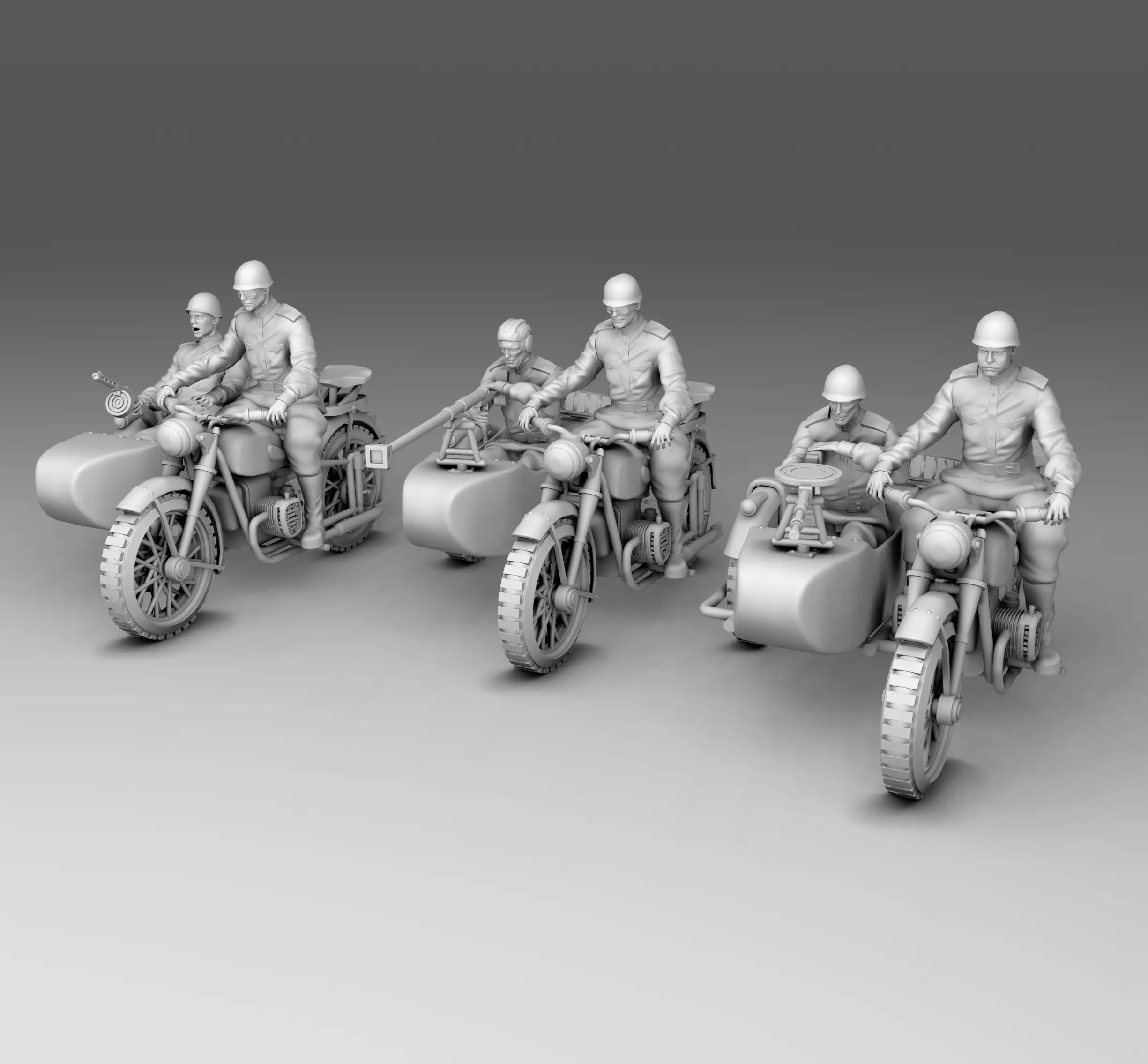 Military on a bike 3D print model_0