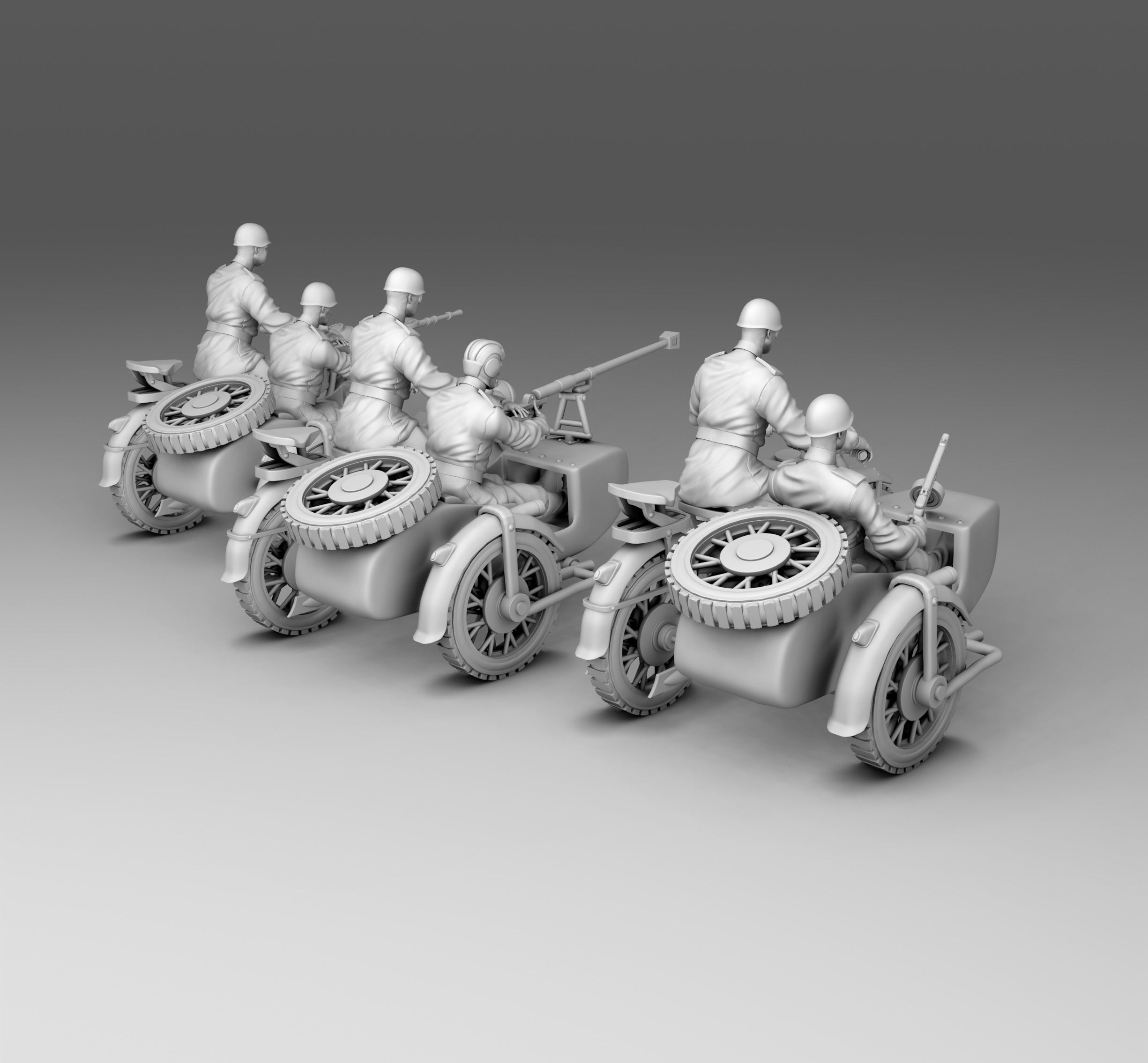 Military on a bike 3D print model_2