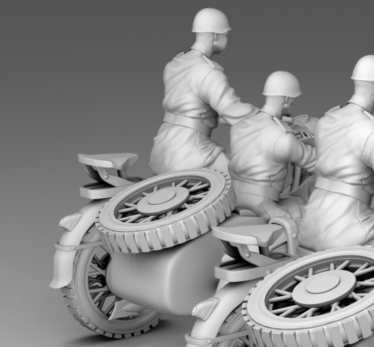Military on a bike 3D print model_11