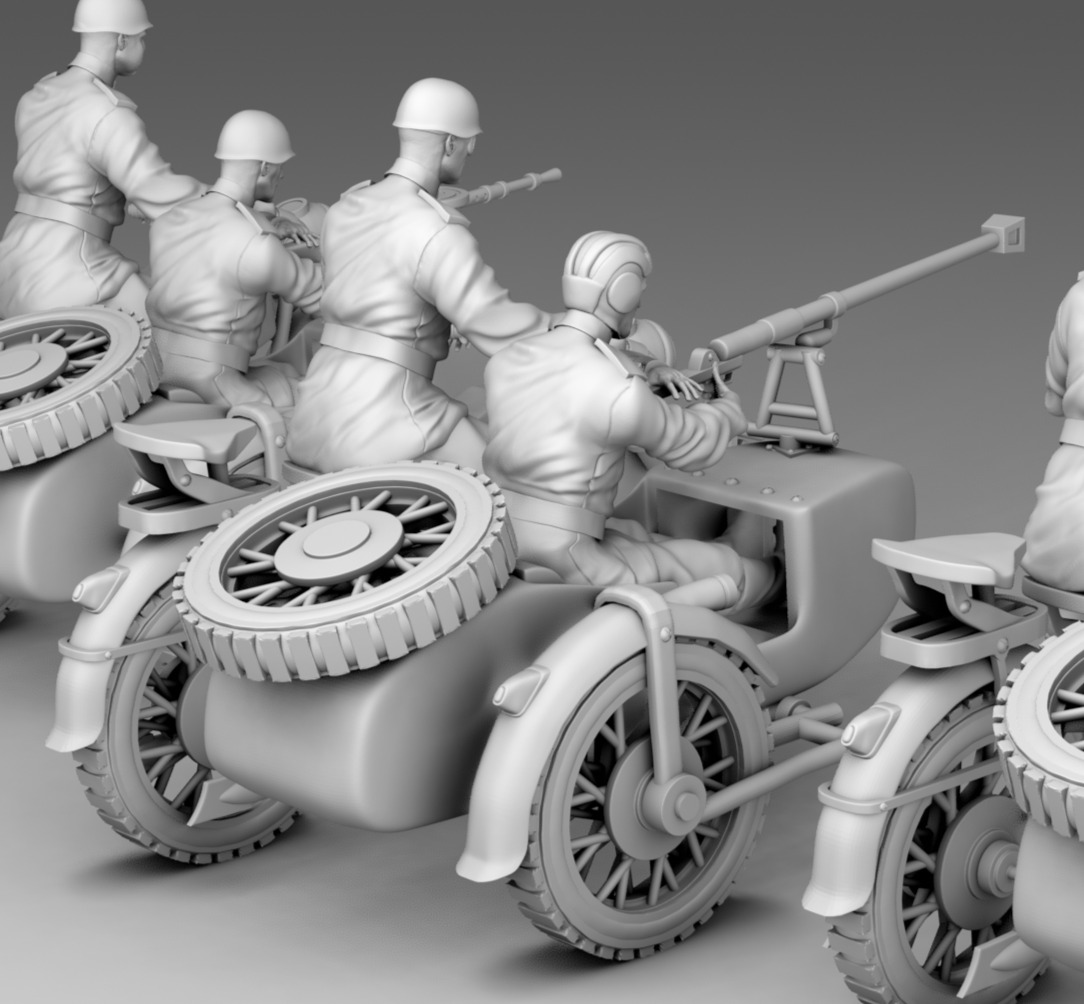 Military on a bike 3D print model_10