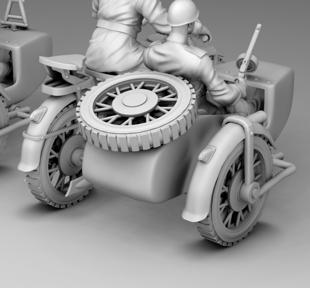Military on a bike 3D print model_15