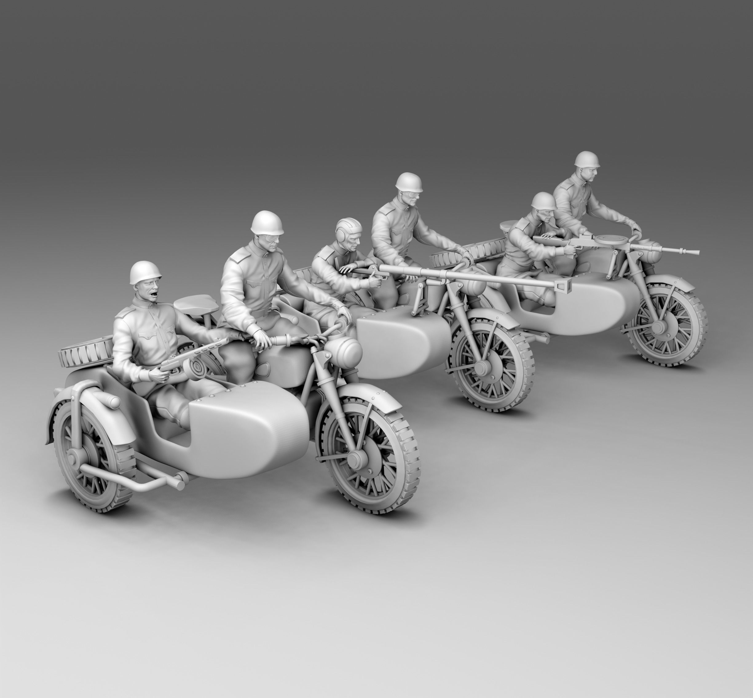 Military on a bike 3D print model_1