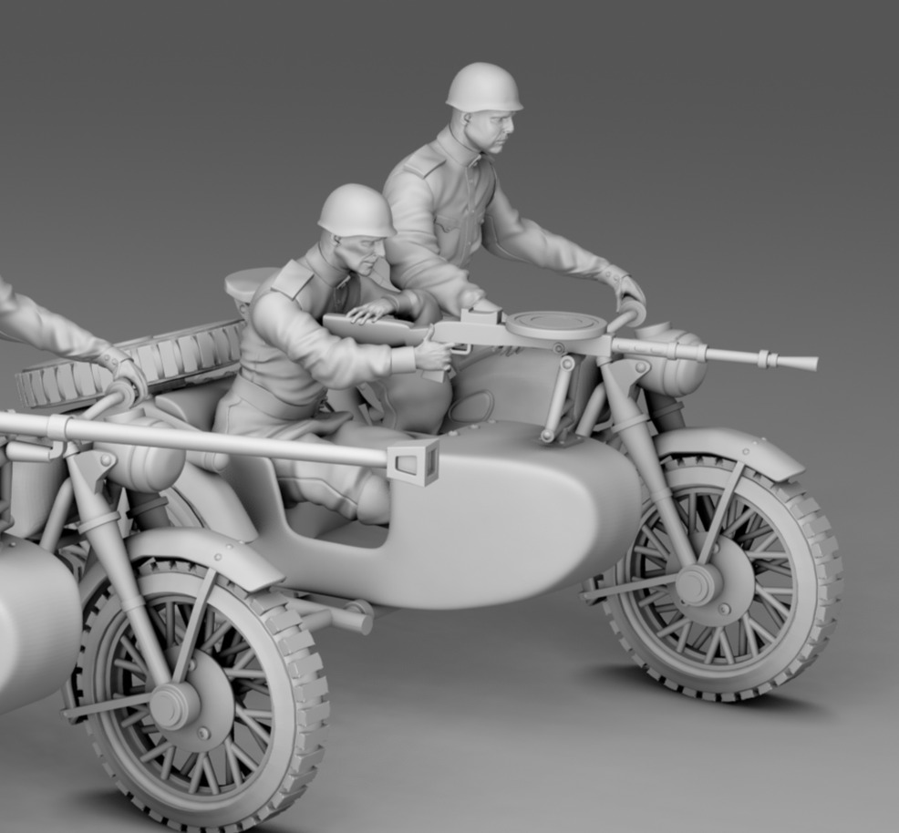 Military on a bike 3D print model_6