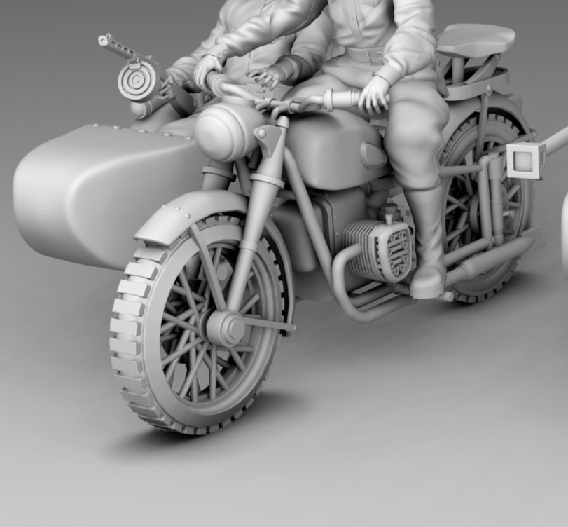 Military on a bike 3D print model_13