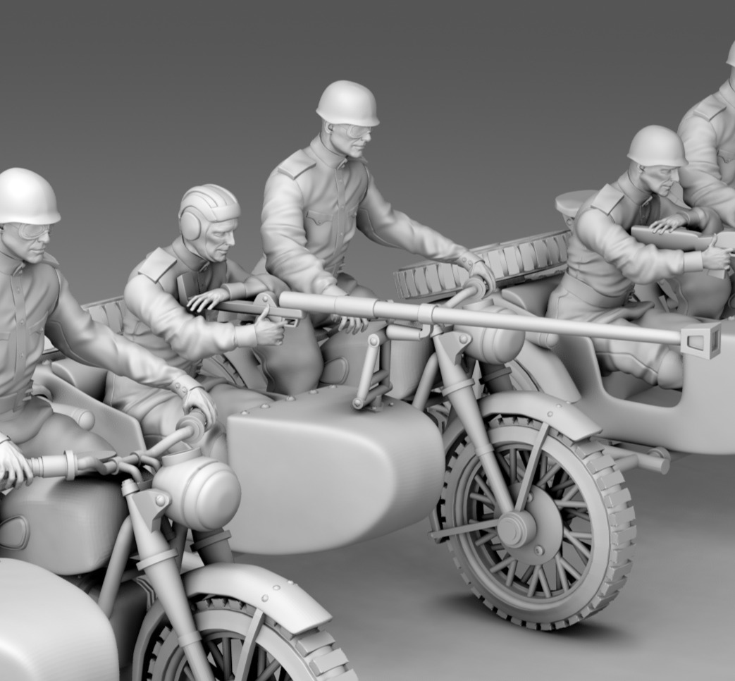 Military on a bike 3D print model_7
