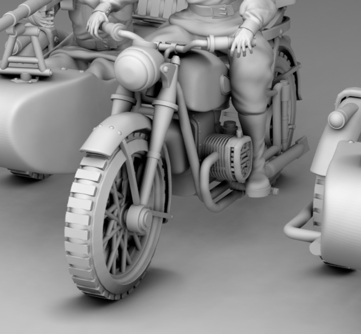 Military on a bike 3D print model_12