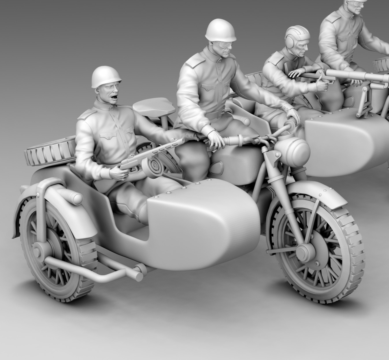 Military on a bike 3D print model_8