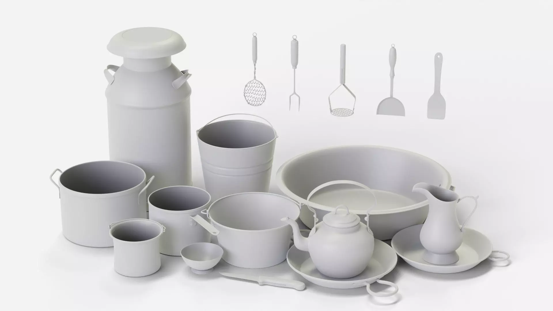 Old Kitchenware Pack 3D model