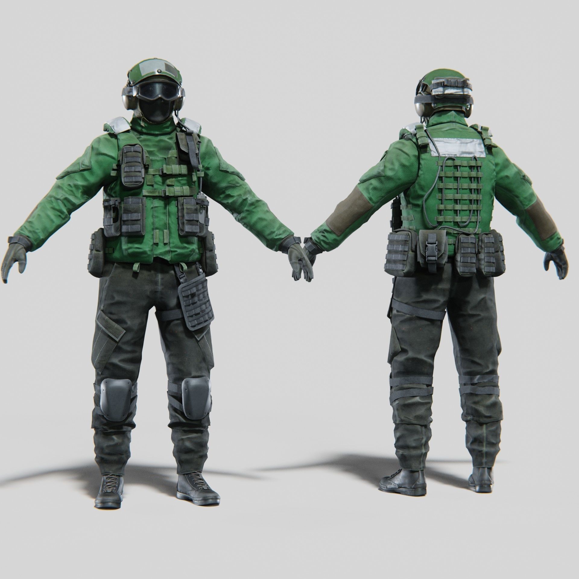 SOLDIER Flight Deck Crew Rigged 3D model_4