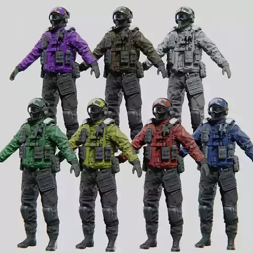 SOLDIER Flight Deck Crew Rigged 3D model