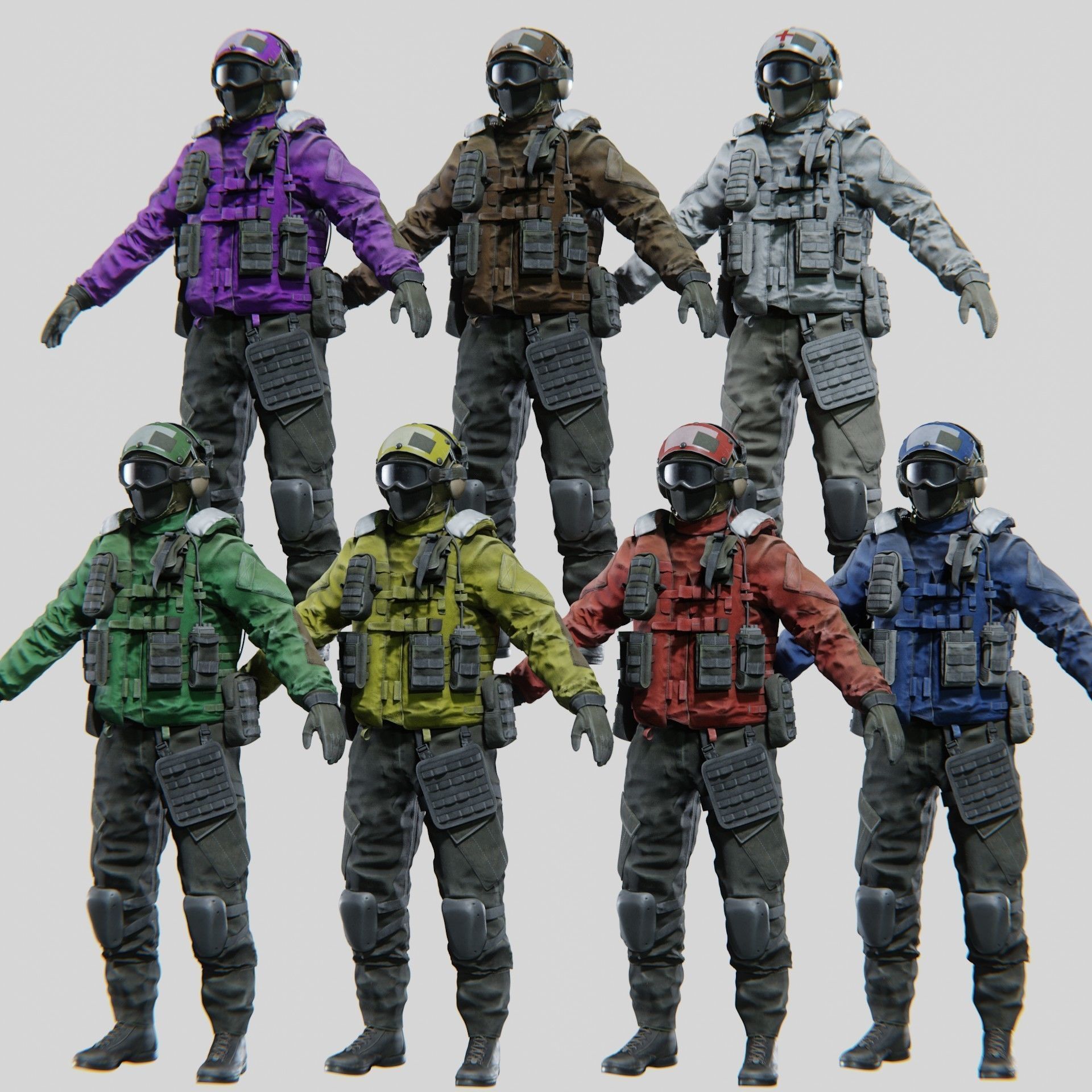 SOLDIER Flight Deck Crew Rigged 3D model_0