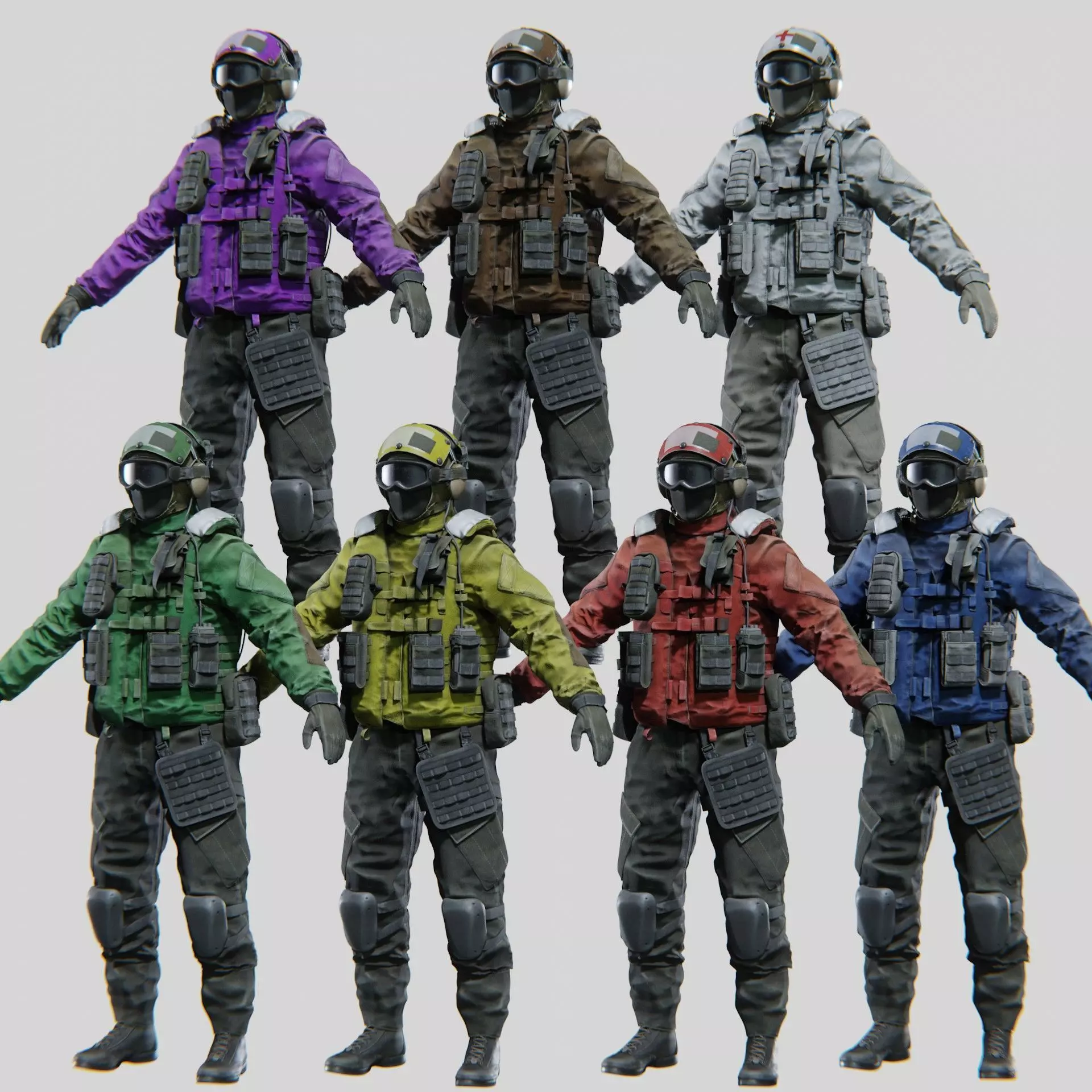 SOLDIER Flight Deck Crew Rigged 3D model_0