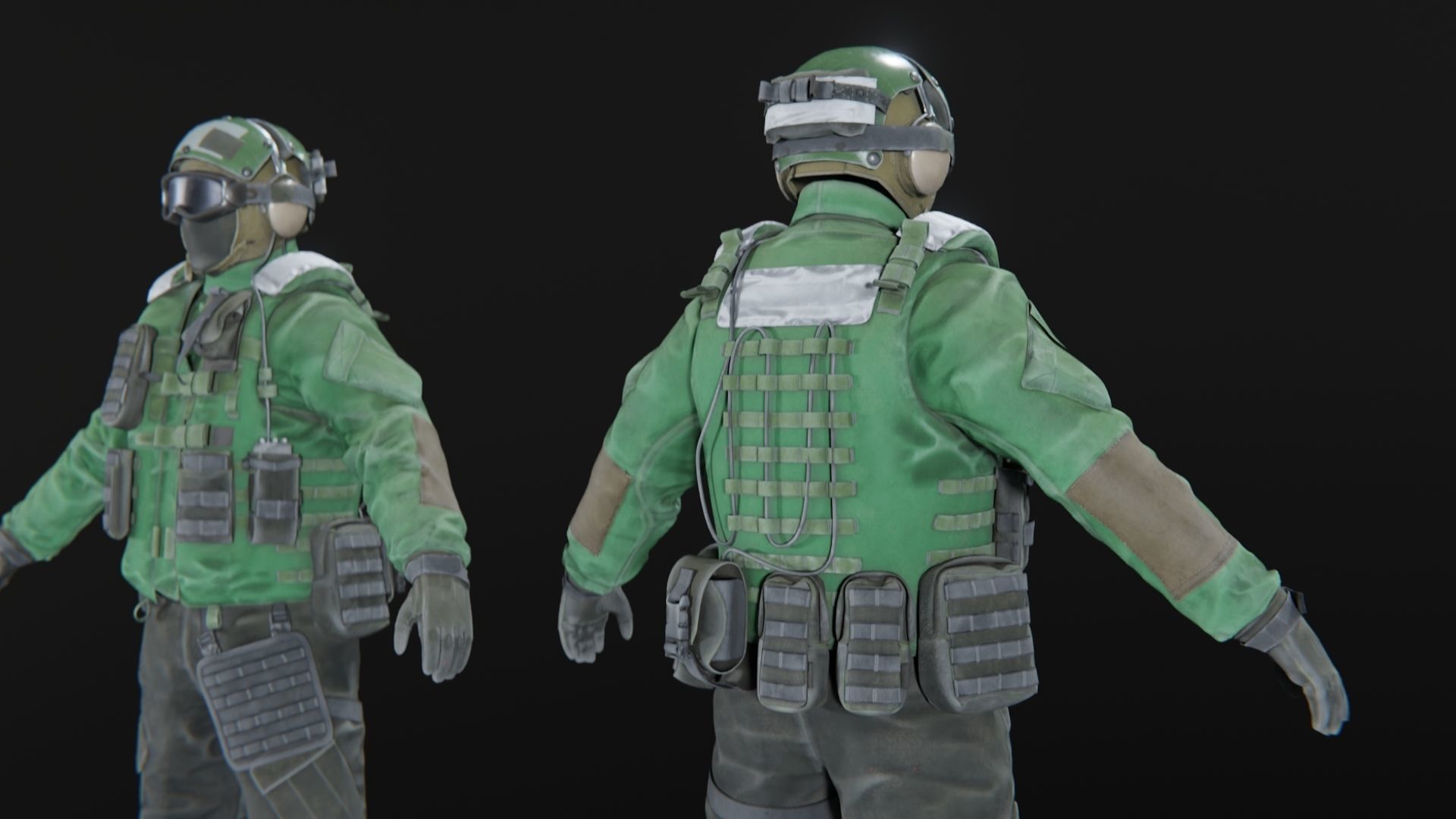 SOLDIER Flight Deck Crew Rigged 3D model_10