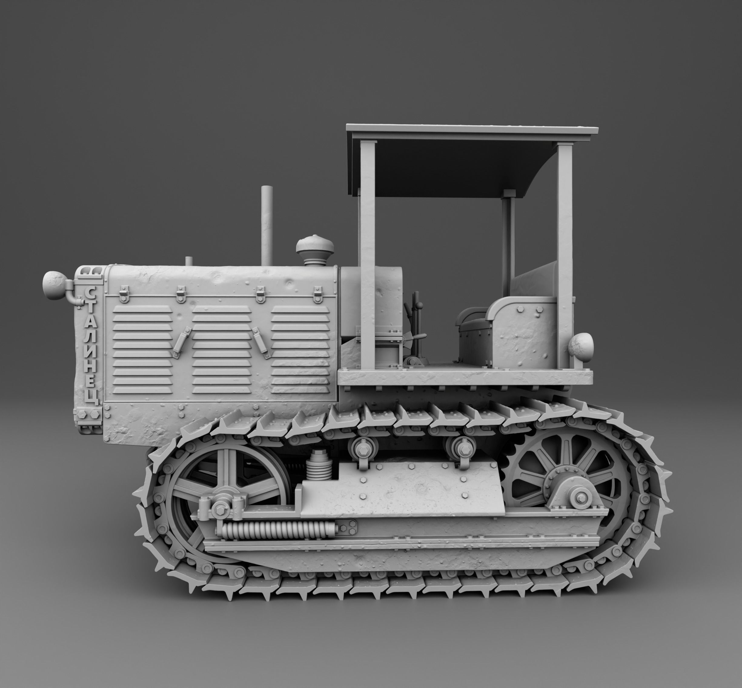Stalinec-65 bulldozer 3D print model_2