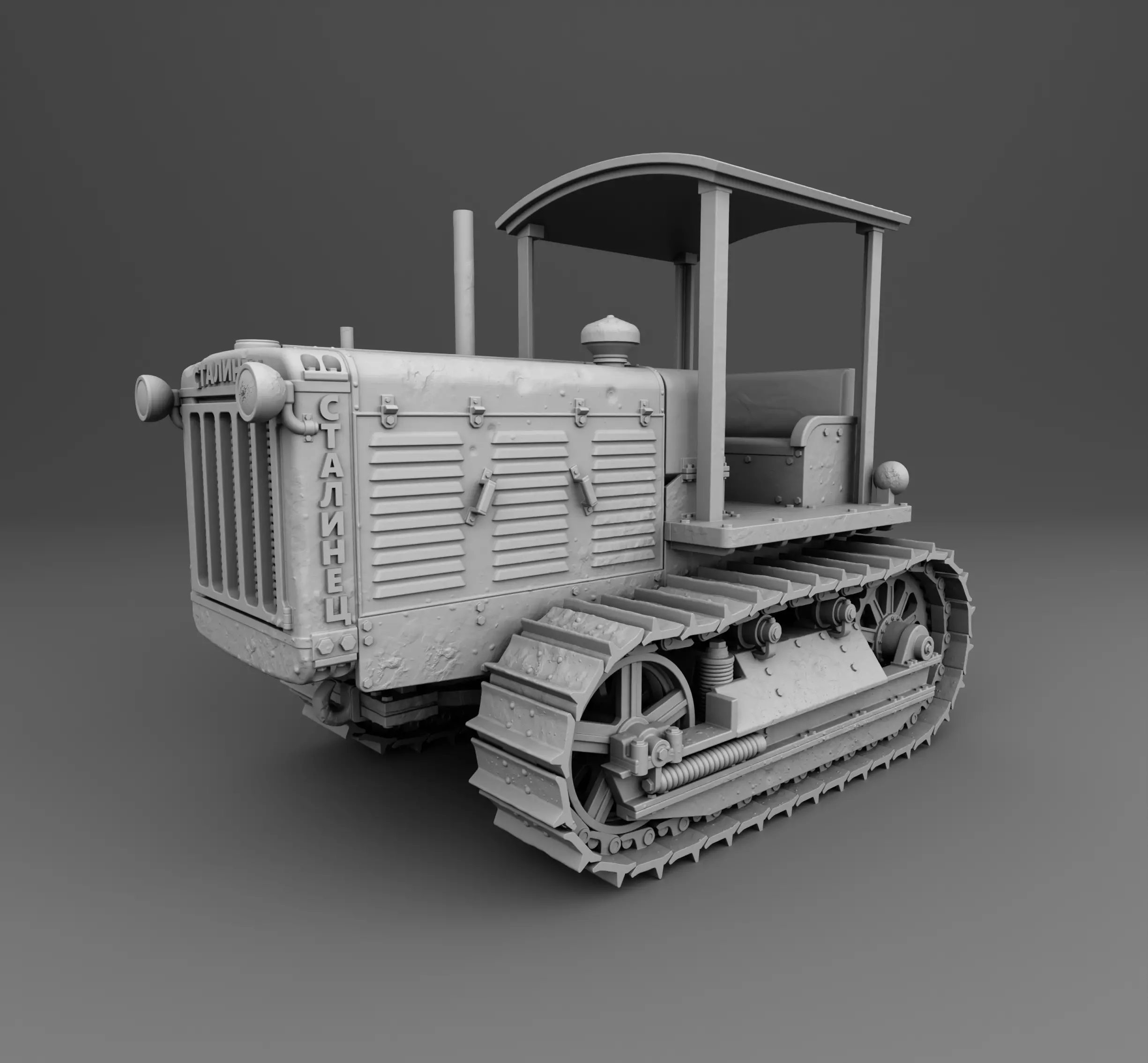Stalinec-65 bulldozer 3D print model_0