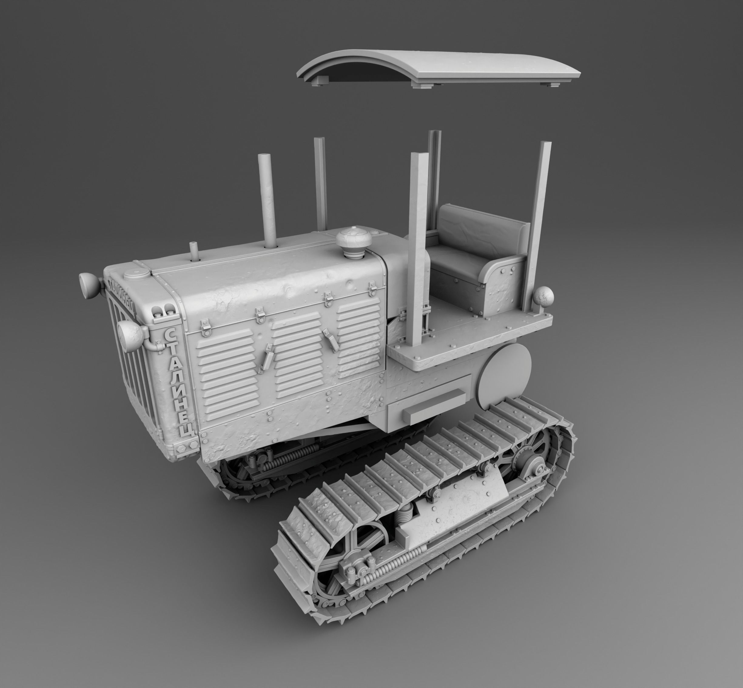 Stalinec-65 bulldozer 3D print model_3
