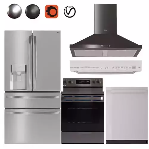 LG Kitchen Appliance Low-poly 3D model
