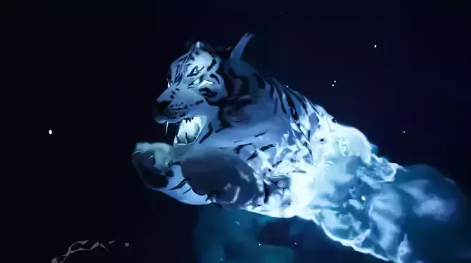 Divine Eclipse - Fantasy Tiger High Poly 3D model Divine Eclipse - Fantasy Tiger High Poly 3D model