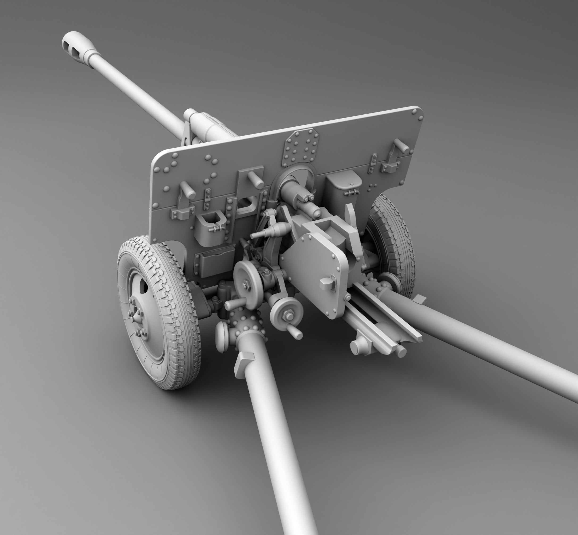 Zis-3 metal cannon 3D print model_1