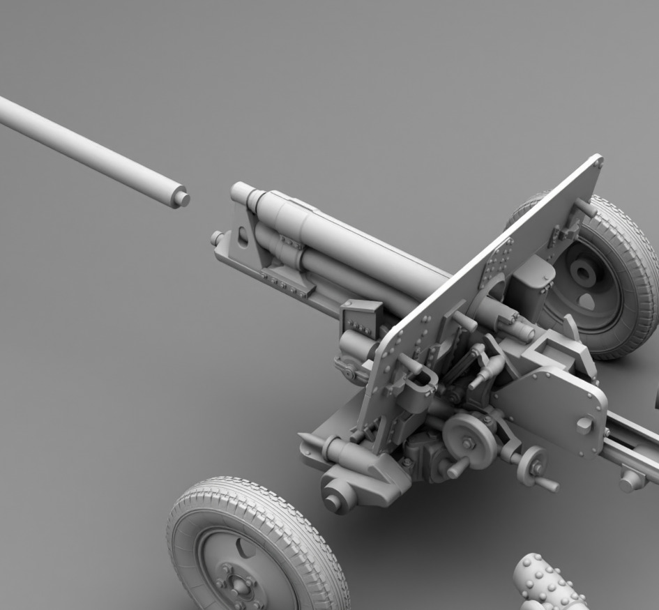 Zis-3 metal cannon 3D print model_9