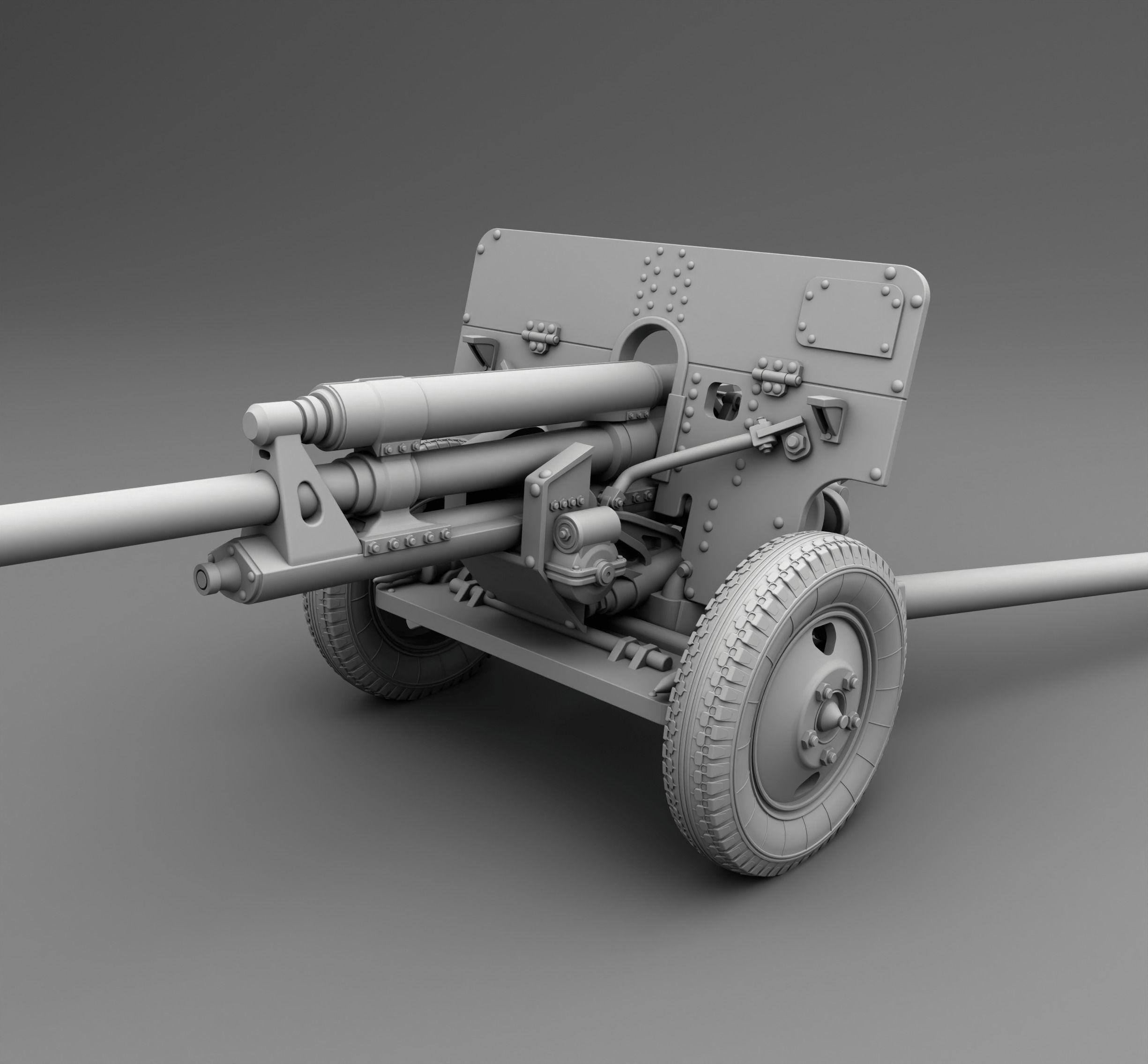 Zis-3 metal cannon 3D print model_2