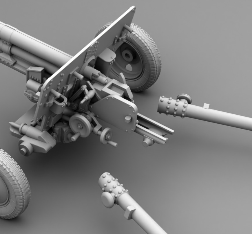 Zis-3 metal cannon 3D print model_8
