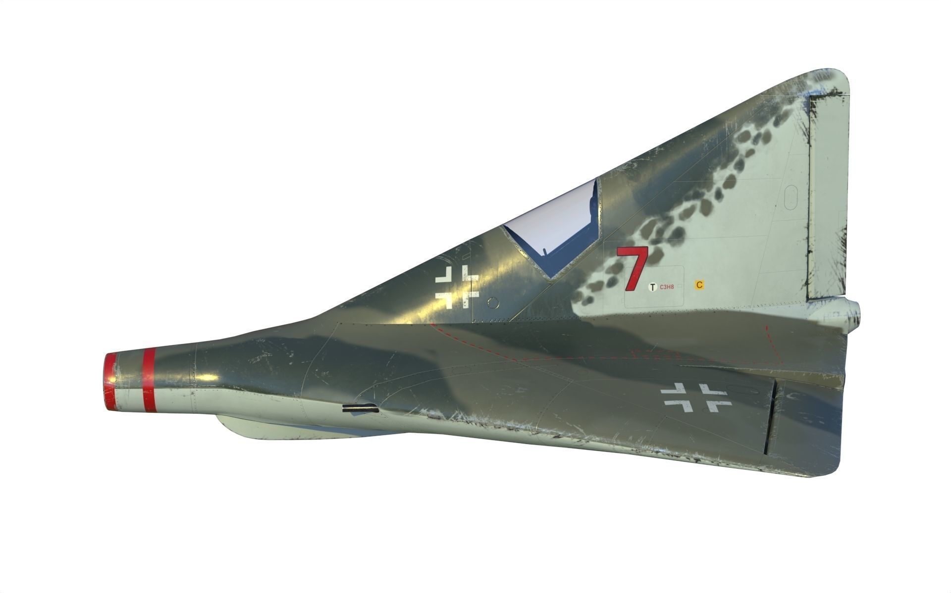Lippisch P 13 Nazi coal plane 3D model_7