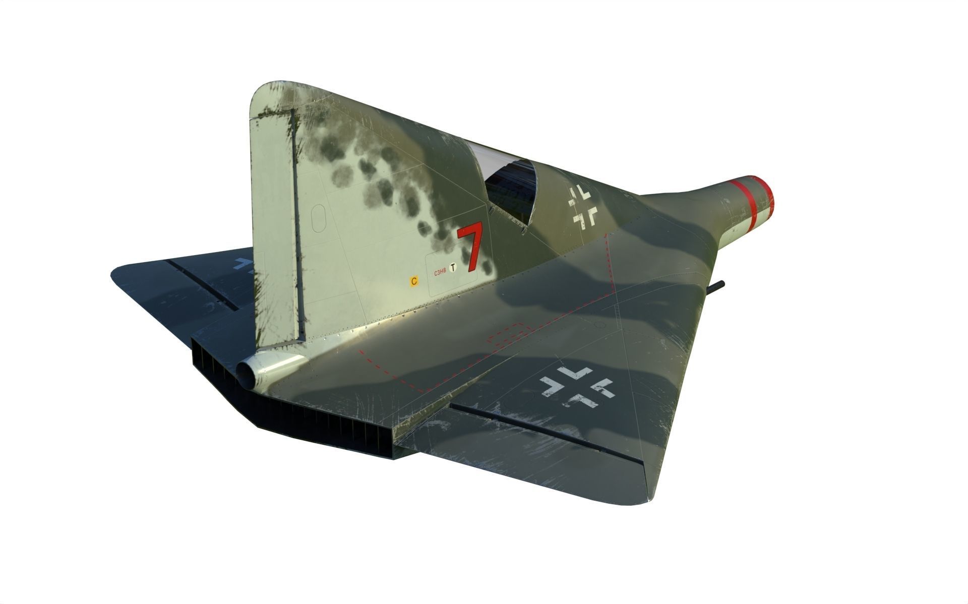 Lippisch P 13 Nazi coal plane 3D model_5