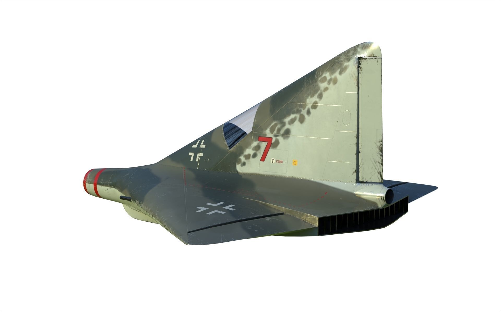 Lippisch P 13 Nazi coal plane 3D model_4