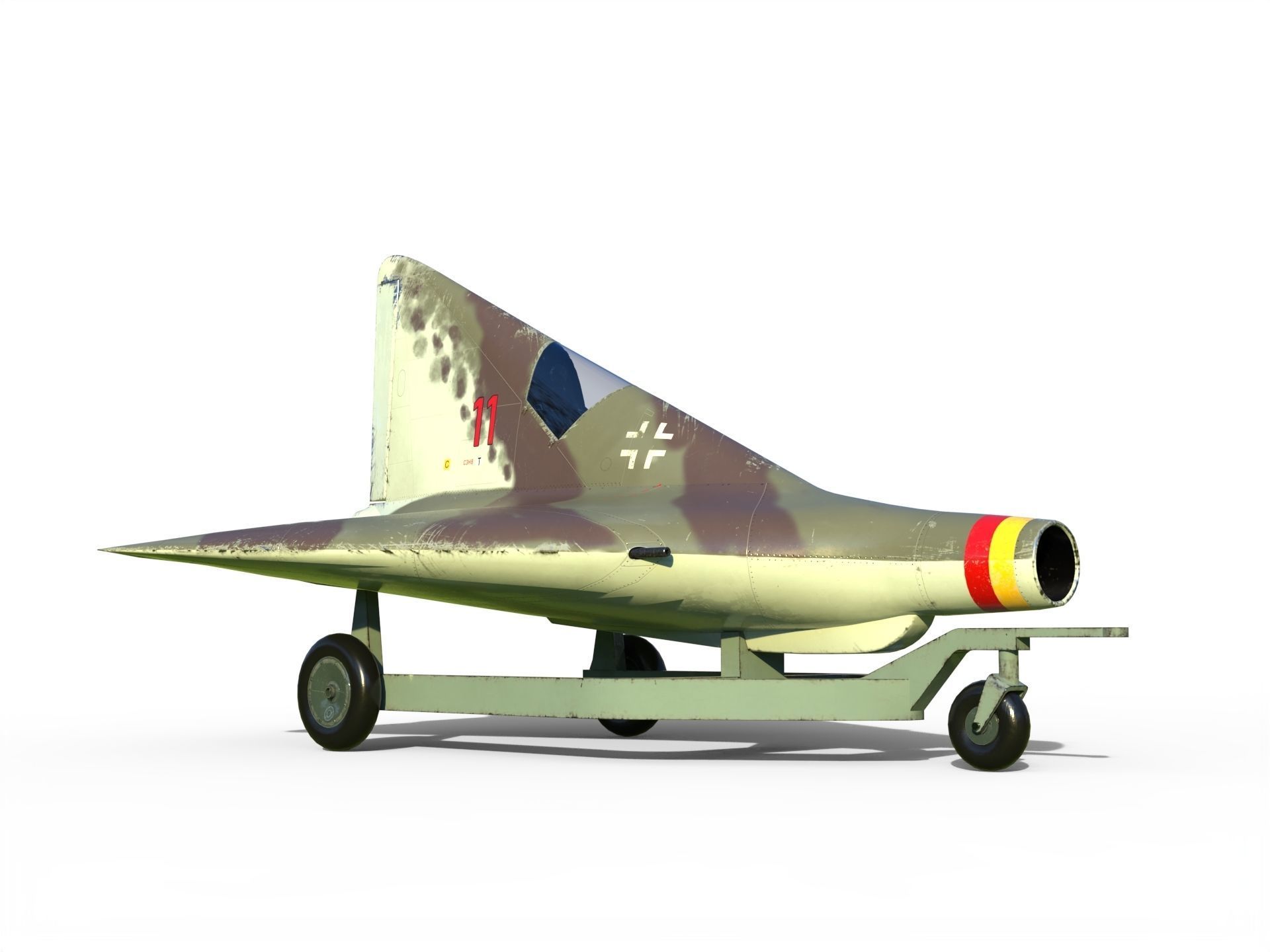 Lippisch P 13 Nazi coal plane 3D model_11