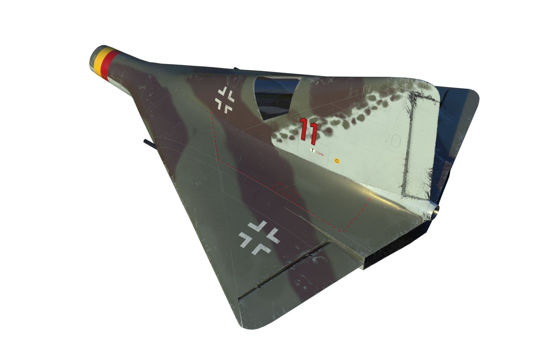 Lippisch P 13 Nazi coal plane 3D model_9