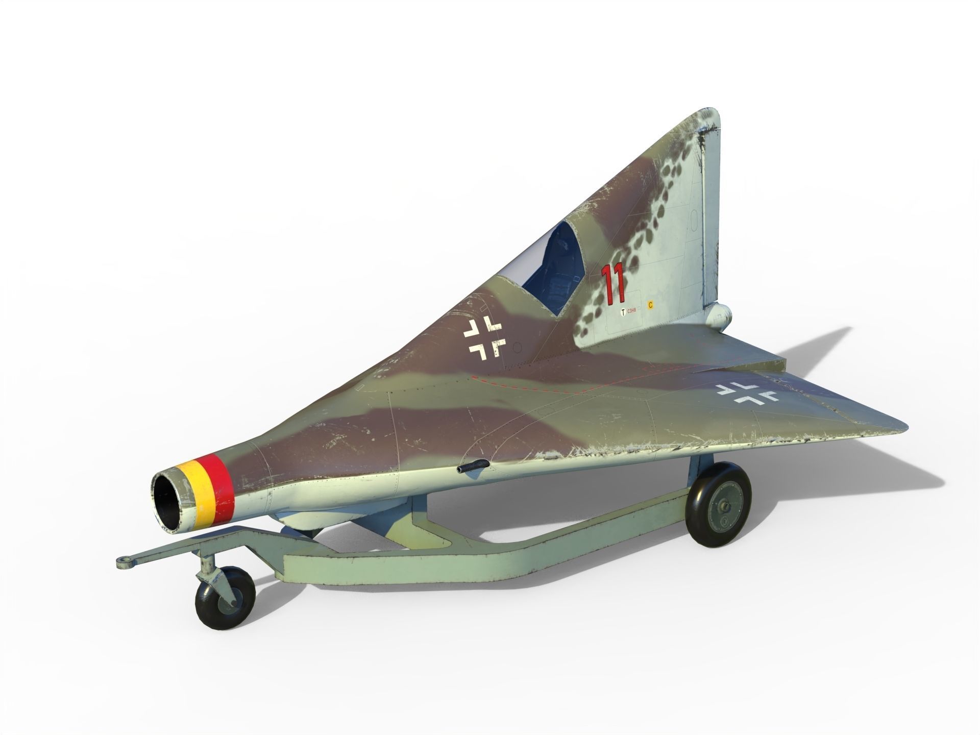 Lippisch P 13 Nazi coal plane 3D model_12