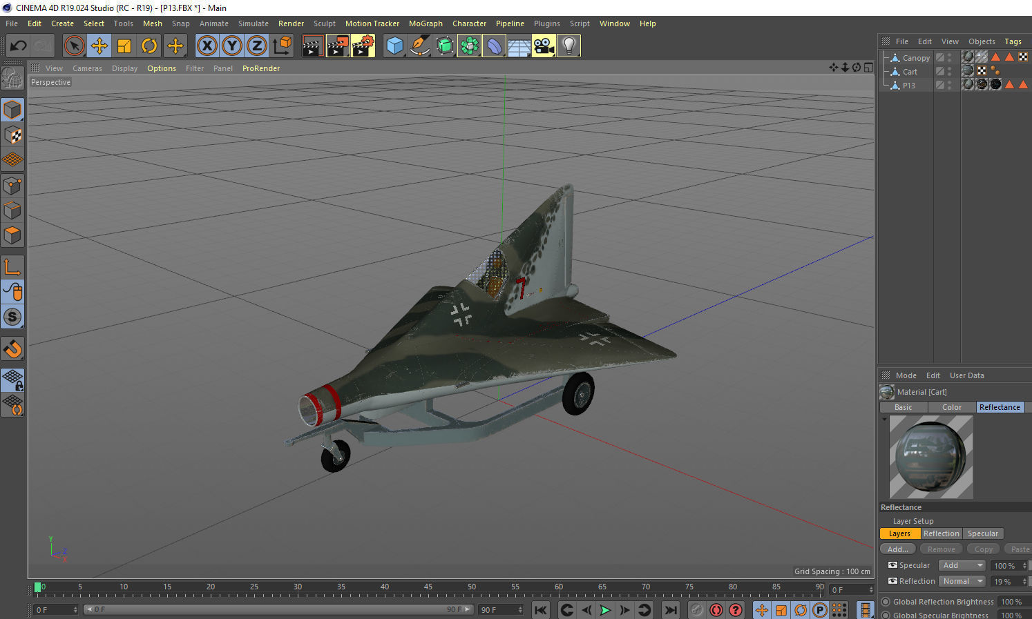 Lippisch P 13 Nazi coal plane 3D model_16