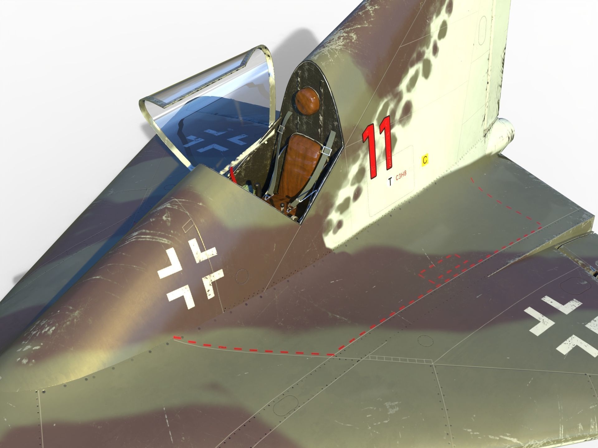 Lippisch P 13 Nazi coal plane 3D model_13