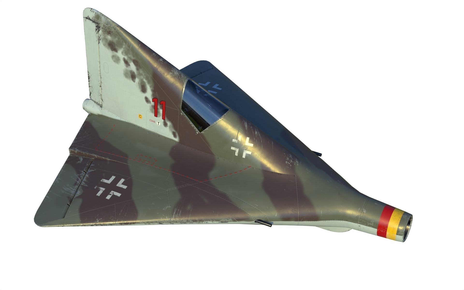 Lippisch P 13 Nazi coal plane 3D model_8
