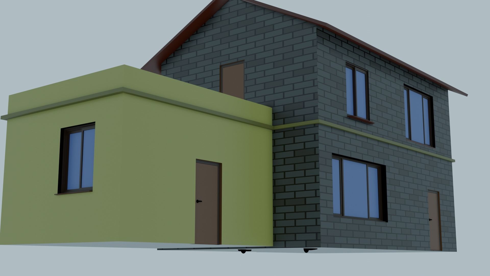 3d low poly house model Low-poly 3D model_5