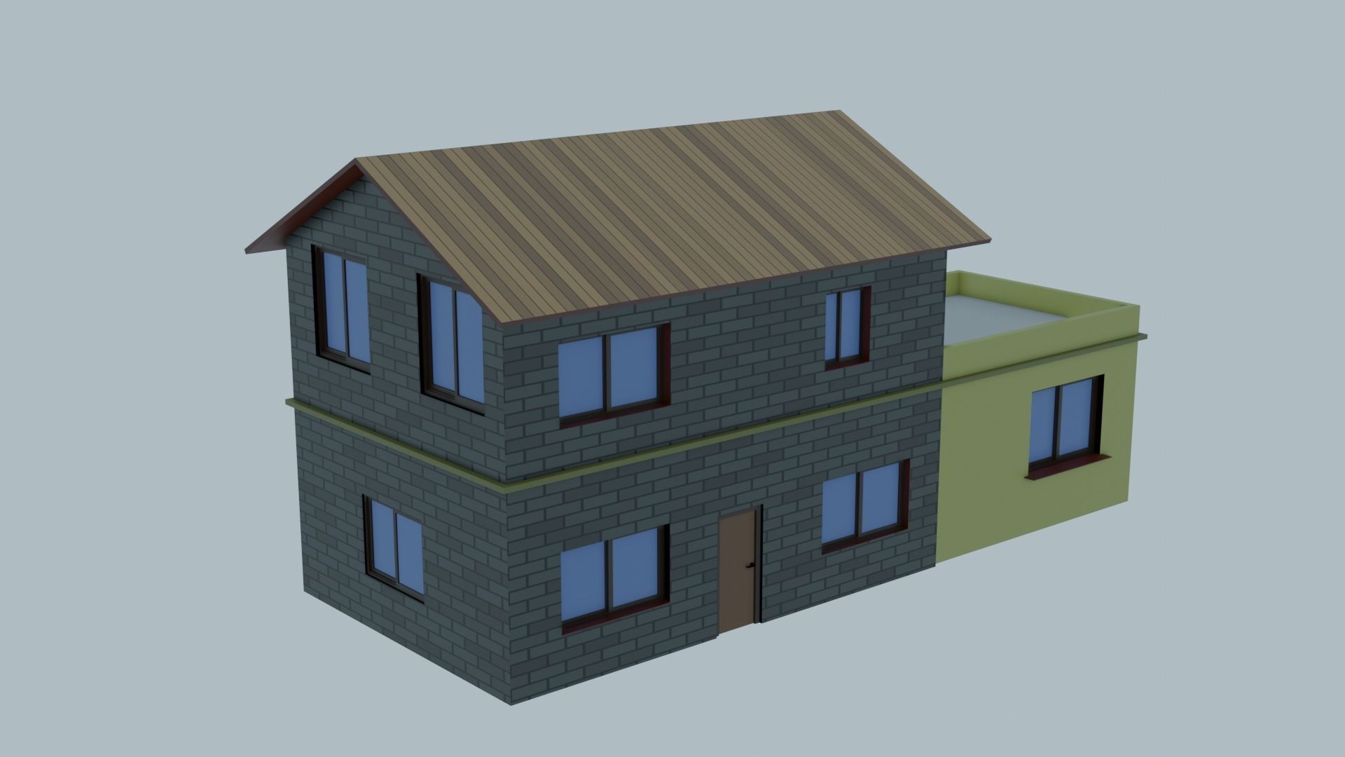 3d low poly house model Low-poly 3D model_2
