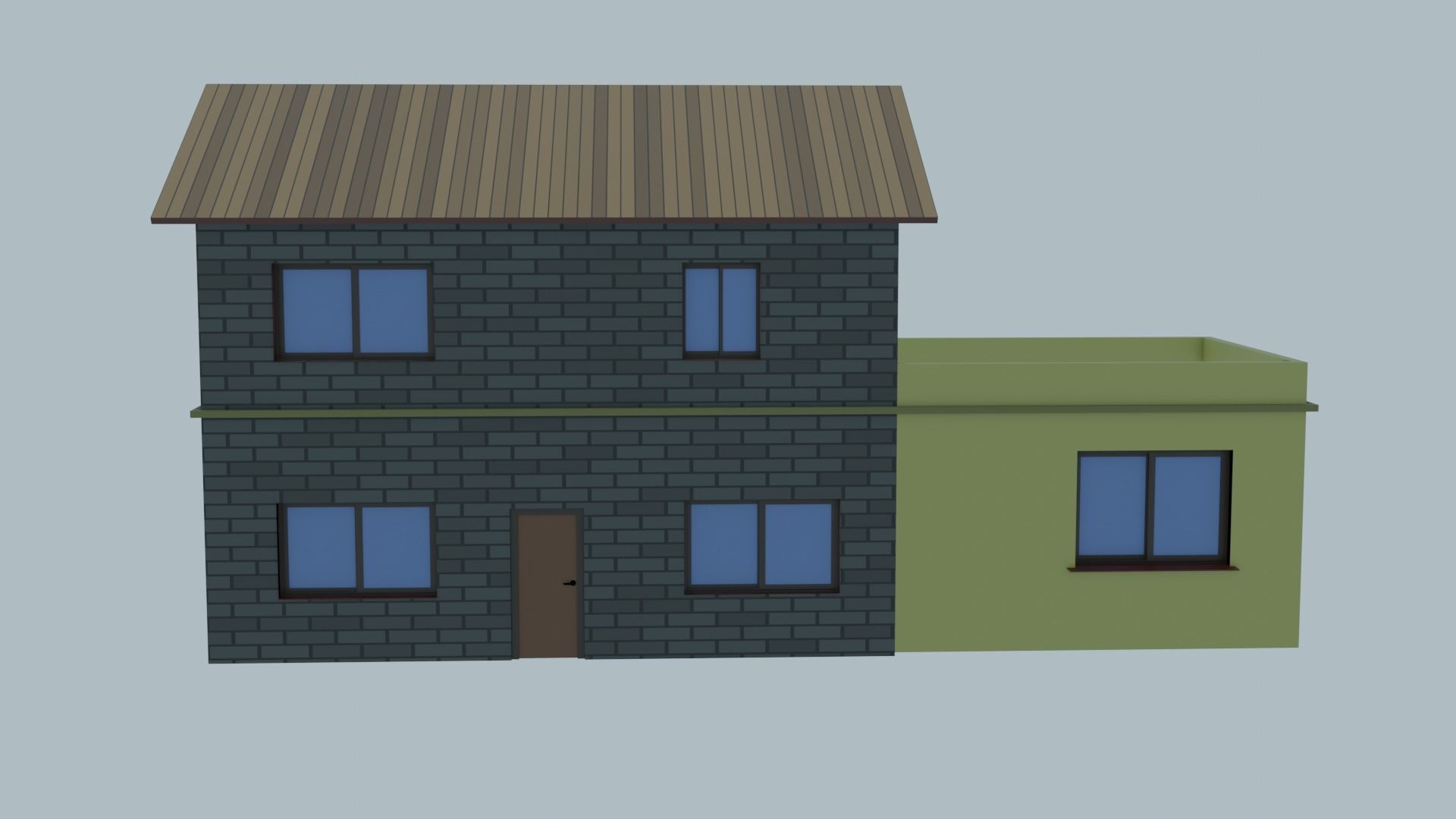 3d low poly house model Low-poly 3D model_3