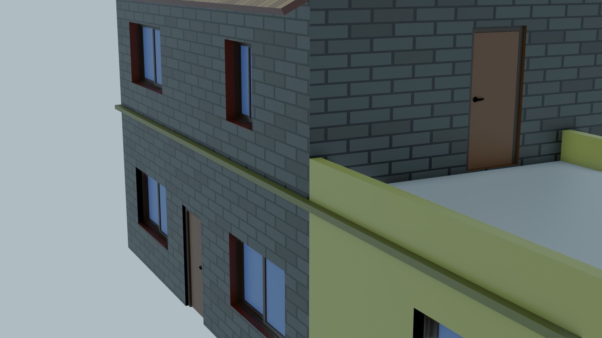 3d low poly house model Low-poly 3D model_4