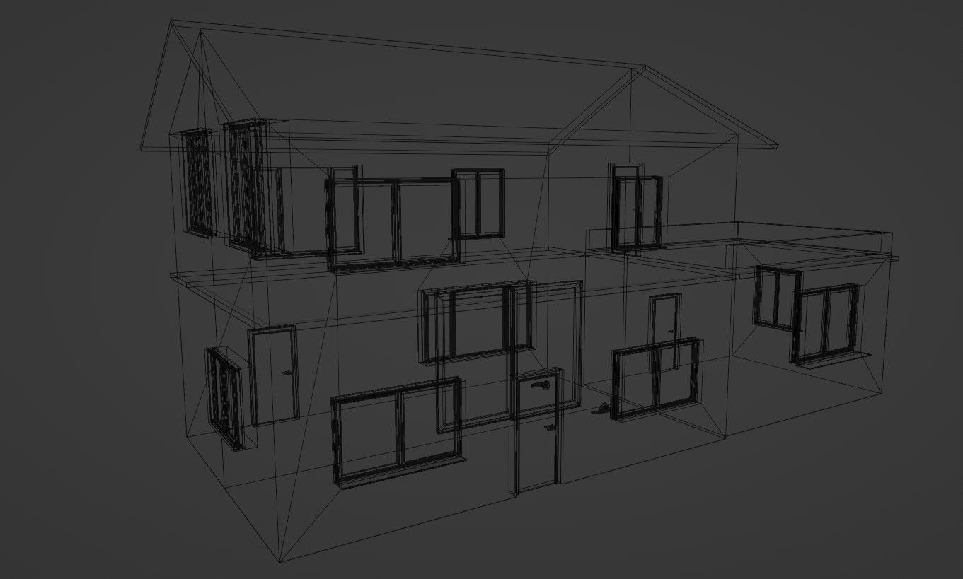 3d low poly house model Low-poly 3D model_6