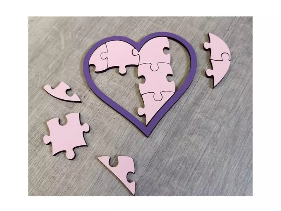 Heart Puzzle 3D model_0