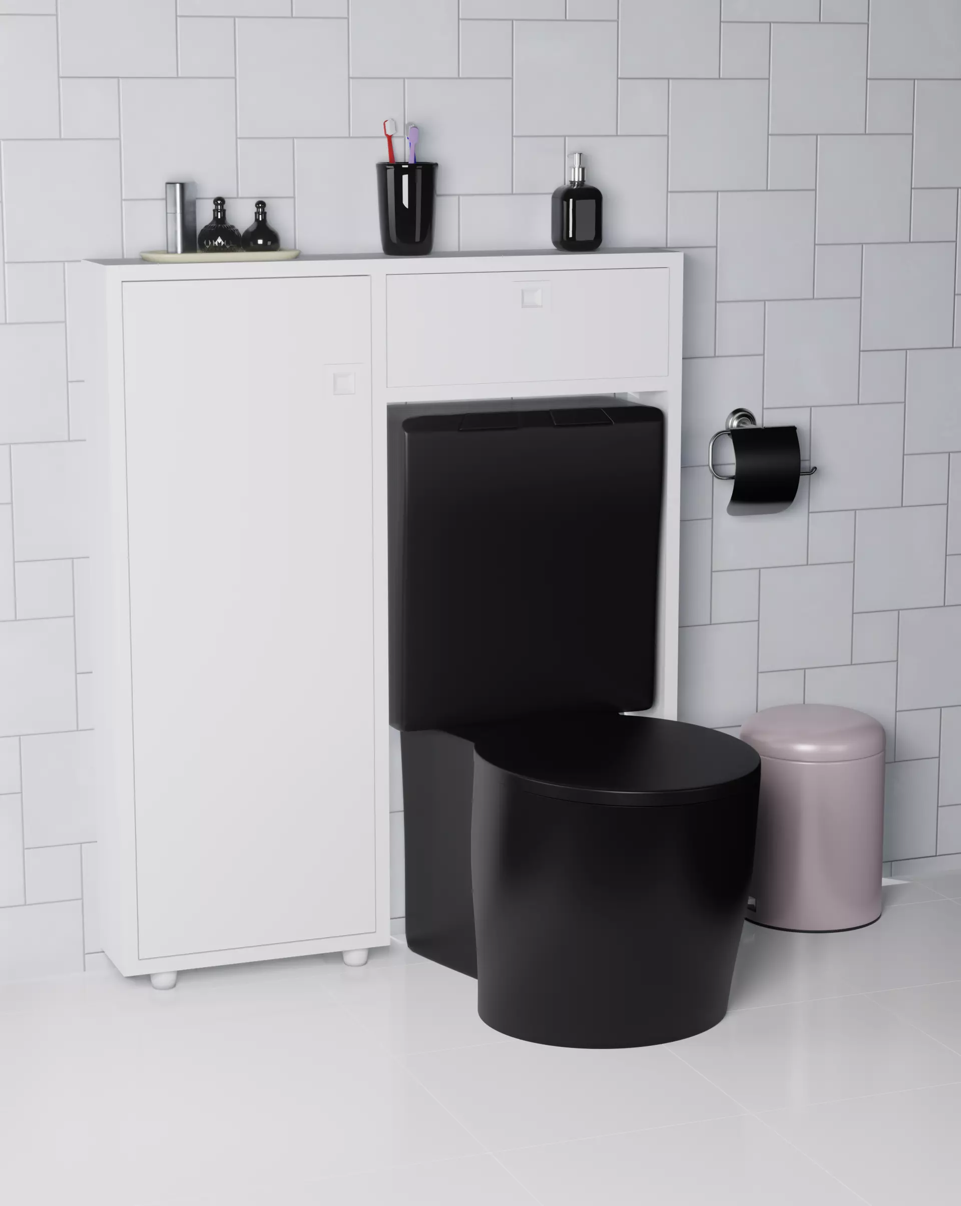 bathroom ikea kohlin toilet cabinet furniture sets home 3D model