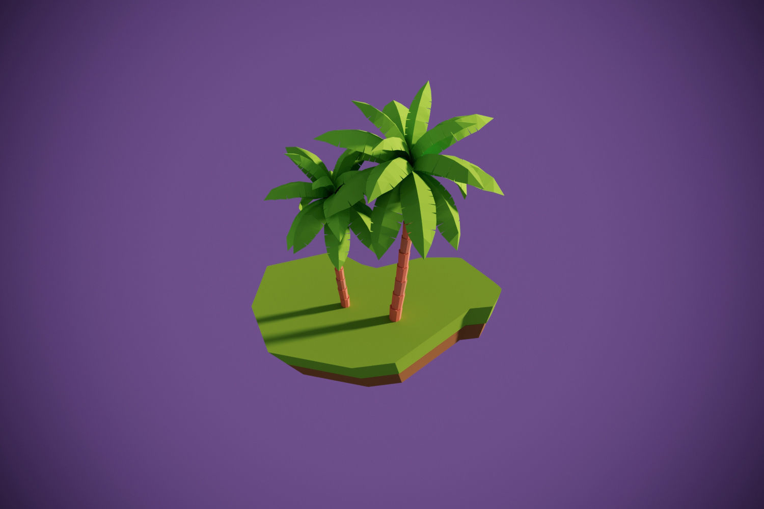 Coconut Trees Low-poly 3D model_3