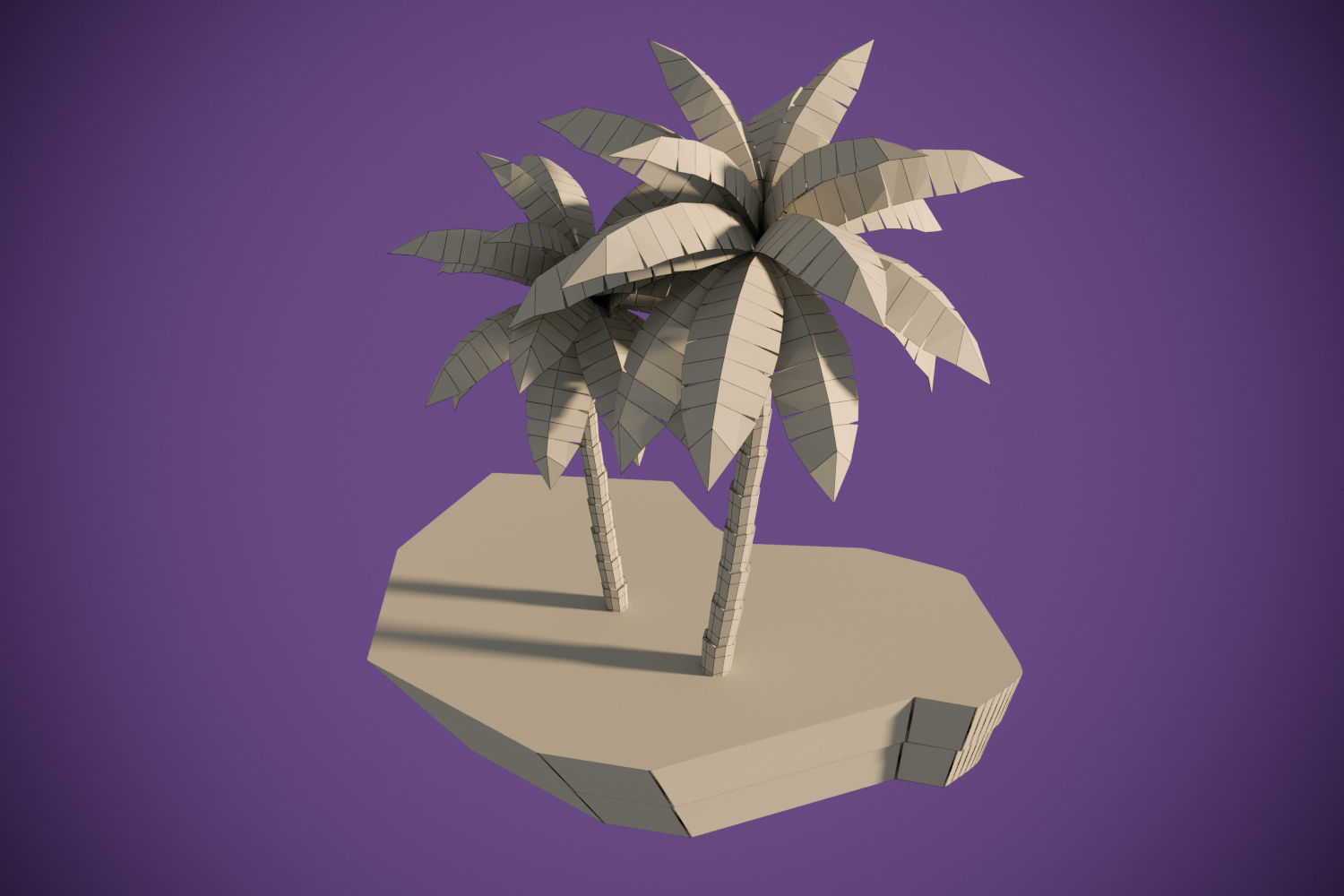 Coconut Trees Low-poly 3D model_4