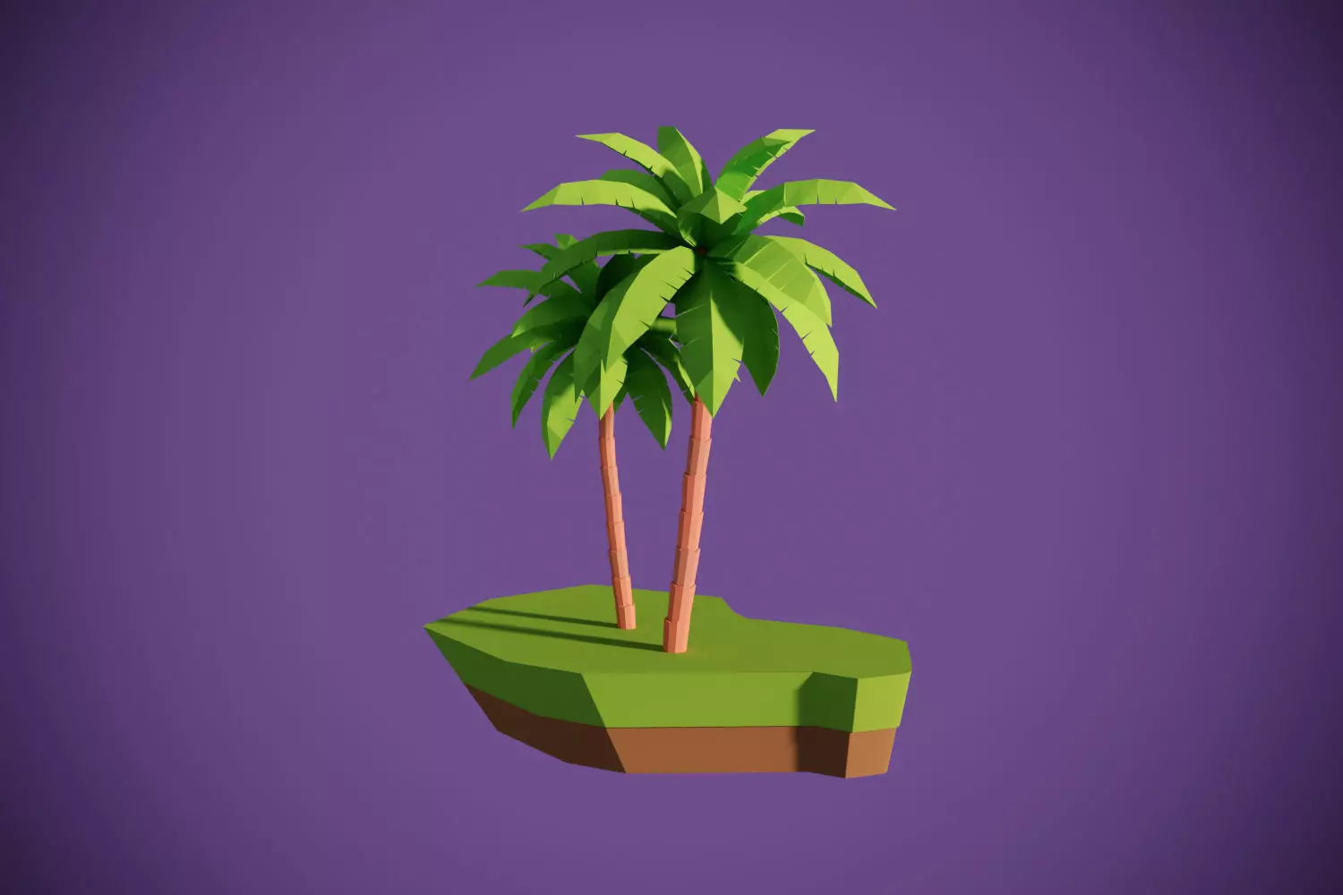 Coconut Trees Low-poly 3D model_0