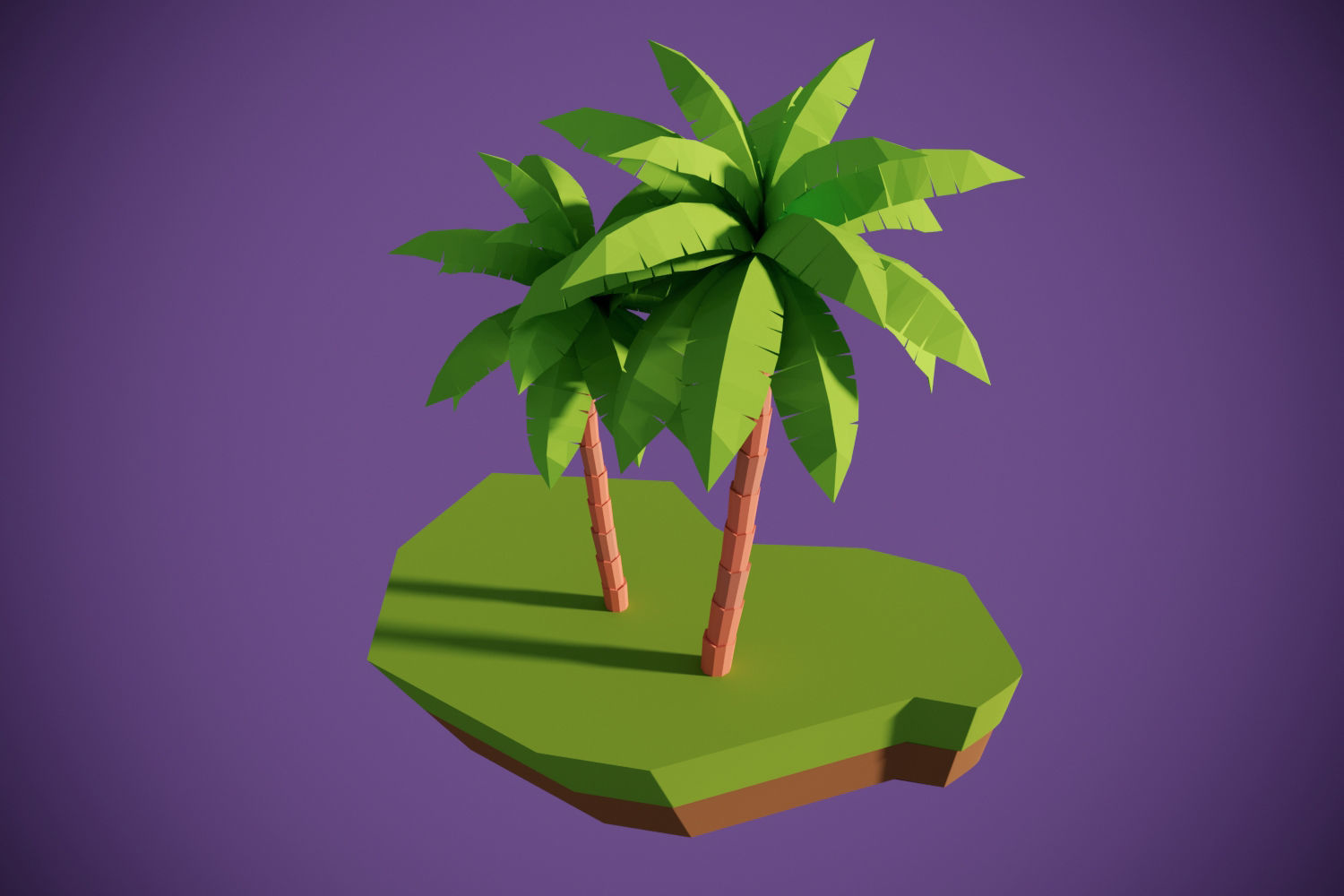Coconut Trees Low-poly 3D model_1